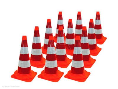 Verkeerskegel flexibel 50 cm | 12 stuks